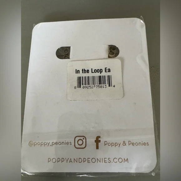 NWT - Poppy & Peonies Tan Hoop Earrings - Picture 2 of 5